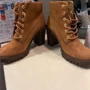 Tan Lace-Up Women's Boots